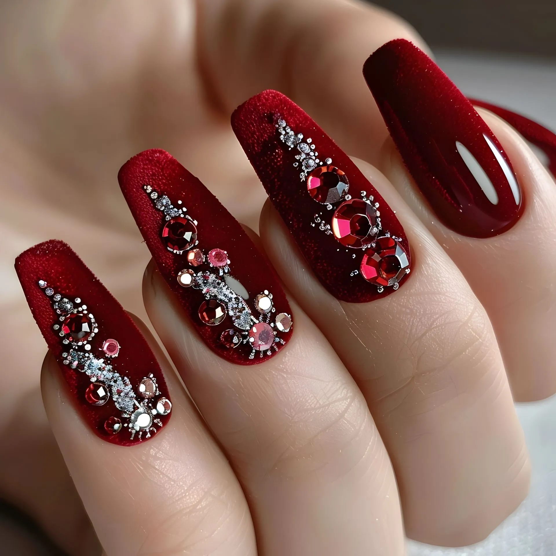 Elegante lackierte Fingernägel mit modernem Design